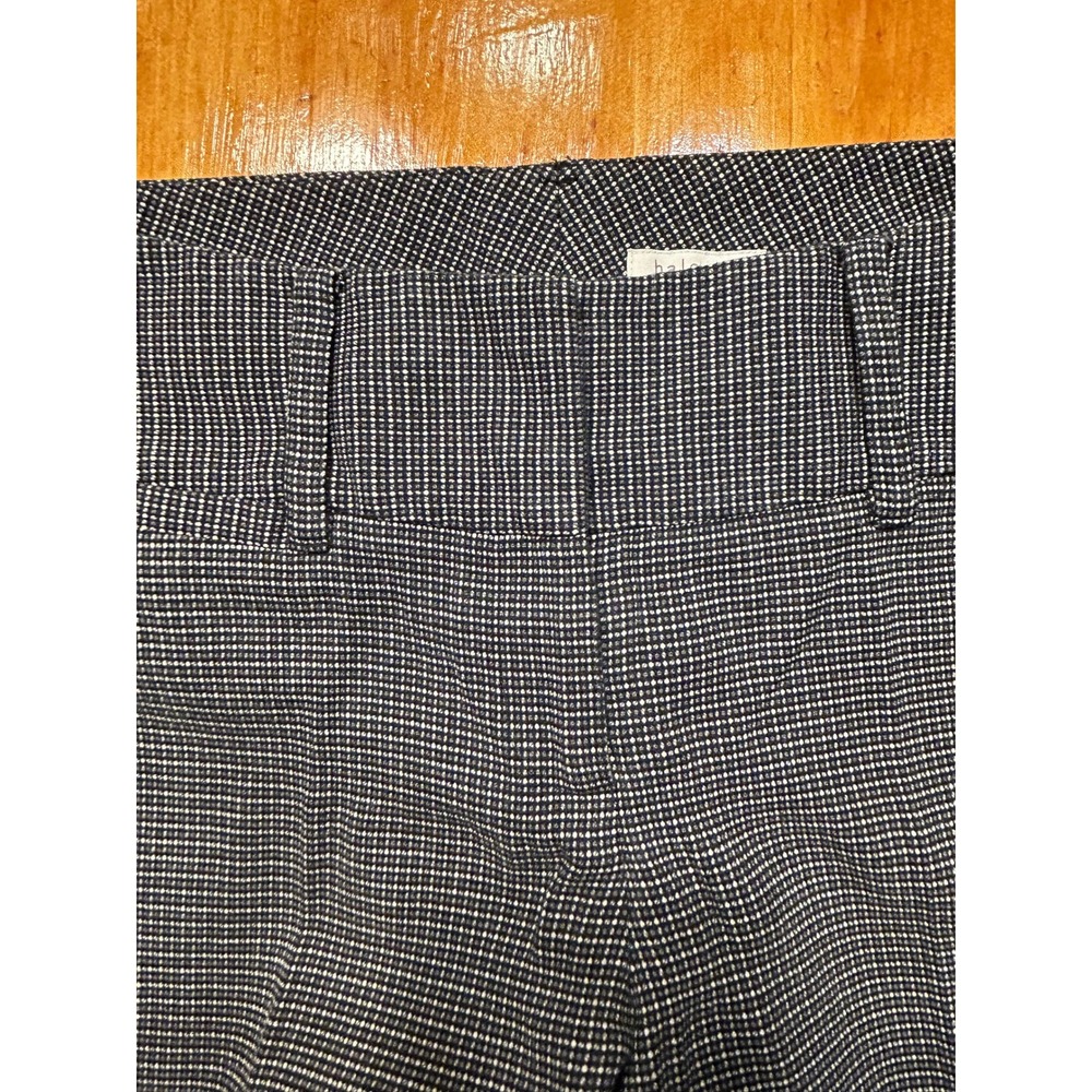 Halogen Womens Black White Micro Check Dress Pants Size 0 Wide Leg Trousers - Picture 9 of 10